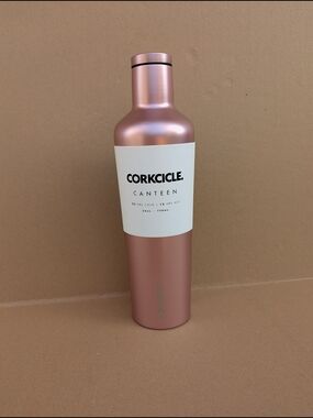 Corkcicle Canteen 25oz Rose Gold Metallic Insulated Stainless Steel Water Bottle